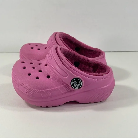 Croc’s Pink Toddler Classic Lined Clog - C5 - Picture 3 of 8